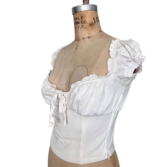 I.A.M.GIA Off White Corset-Style Crop Top Size S - Picture 3 of 6